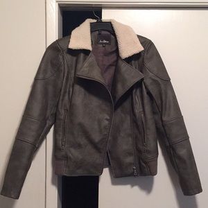 Sam Edelman Faux Leather Jacket w/ Faux Fur Collar